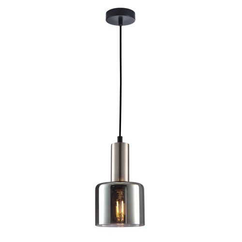 Italux Santia lampa wisząca 1-punktowa nikiel satyna/dymiona PND-65342-1-SC+SG PND-65342-1-SC+SG