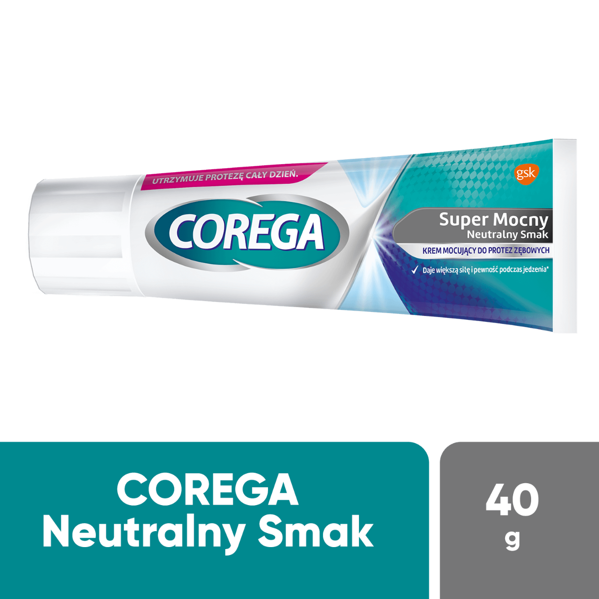 Corega Corega, krem mocujący do protez zębowych Neutralny Smak, 40 g
