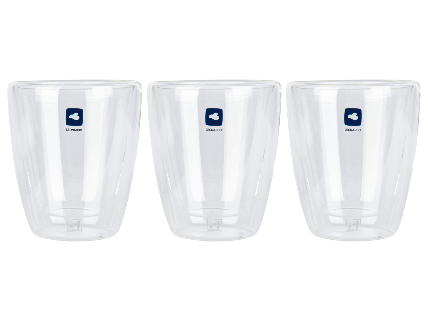 Leonardo Szklanki termiczne ręcznie robione Tavolino, 2 lub 3 sztuki (Cappuccino)