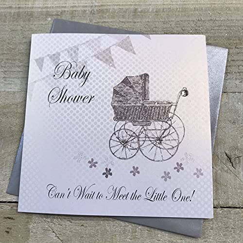 WHITE COTTON CARDS White Cotton Cards kartka z życzeniami na imprezę dla niemowląt, wózek dziecięcy, kolor srebrny