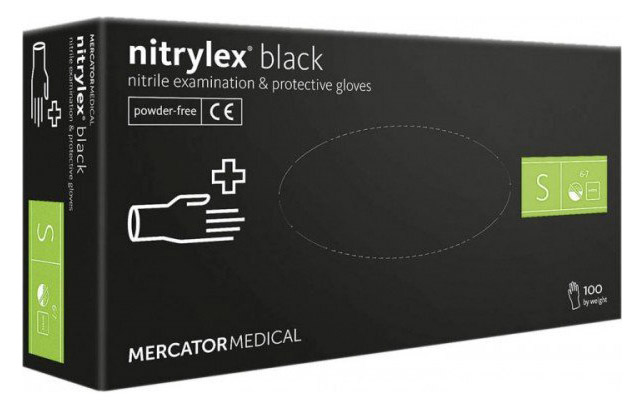 Opinie o Mercator Nitrylex Black, rękawiczki nitrylowe, czarne, rozmiar S, 100szt