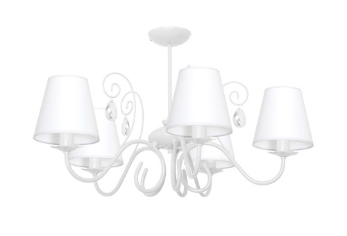 Decoland Lampa wisząca LAURA 5xE14/60W/230V biała