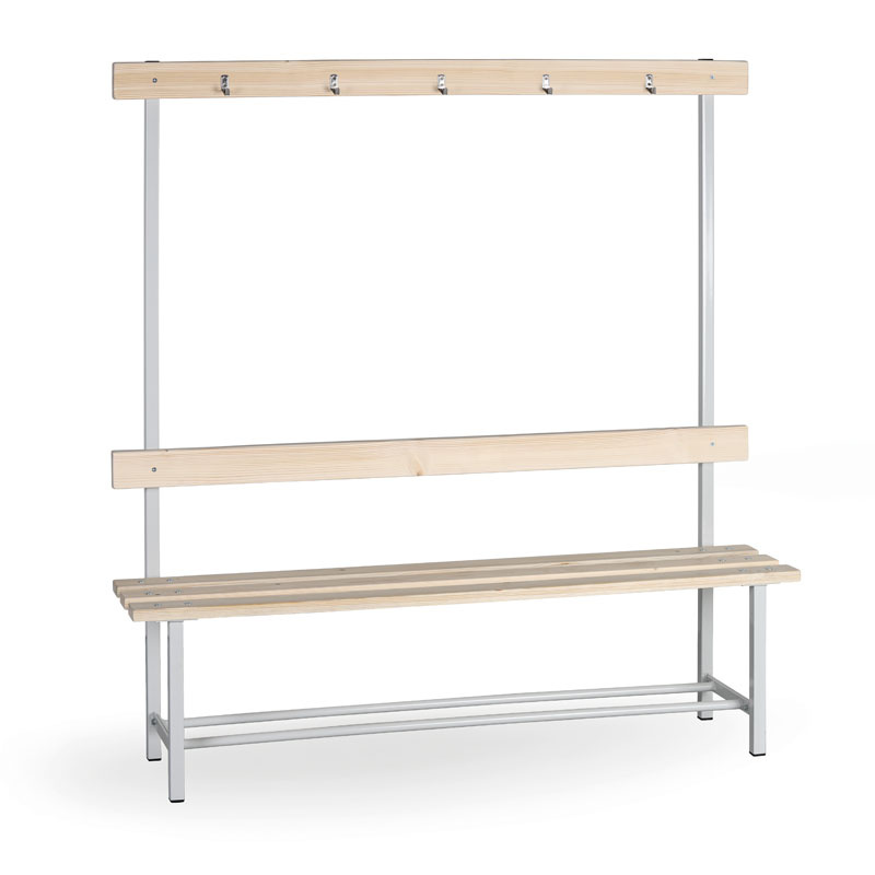 B2B Partner Ławeczka do szatni z wieszakami, długość 1500 mm - jednostronna 179963