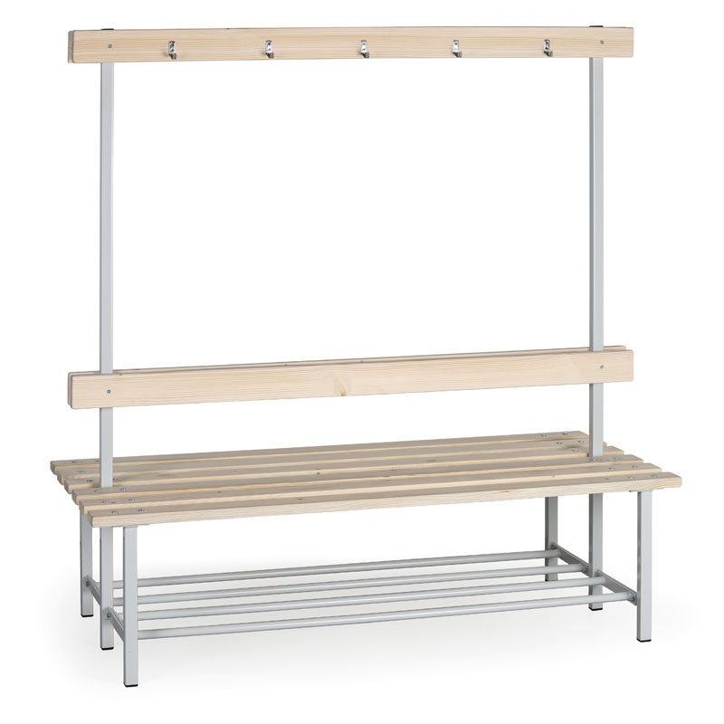 B2B Partner Ławeczka do szatni z wieszakami, długość 1500 mm - dwustronna 179964