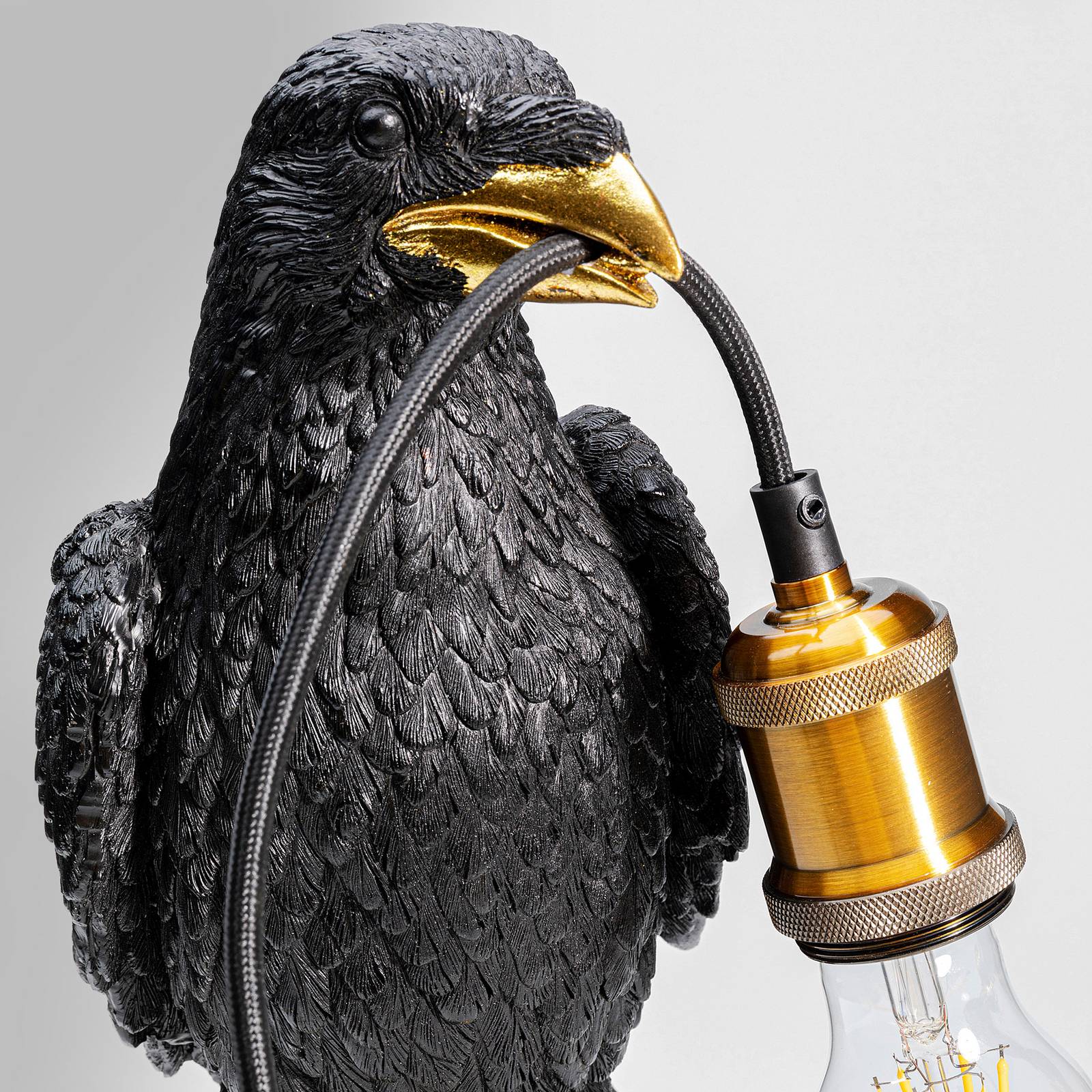 KARE Animal Sitting Crow lampa stołowa czarna