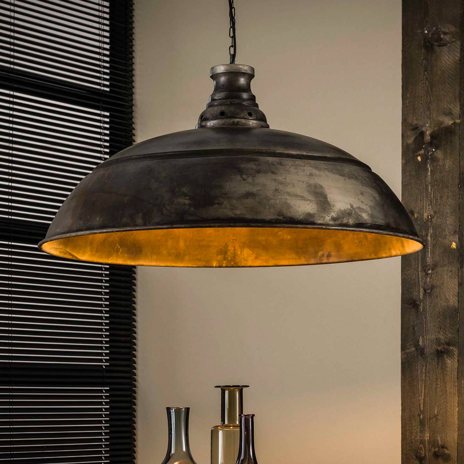 ZIJLSTRA Lampa wisząca Spitse Pet, możliwość ściemniania, aluminiowy / szary / cynkowy, salon / jadalnia, metal, vintage