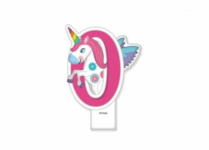 Świeczka urodzinowa na tort JEDNOROŻEC - cyfry 0-9