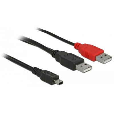 Delock Kabel USB USB A/USB A, mini USB 5pin, 0.3m 83178