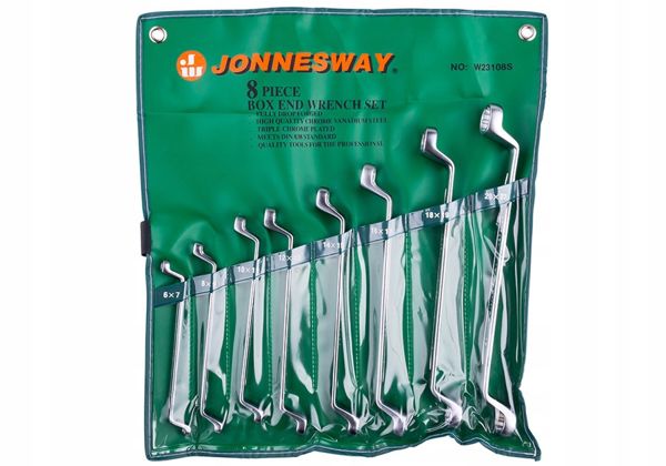 Jonnesway (R) Zestaw 8 kluczy oczkowy łamanych głęboko osadzonych 75 st (W23108S)