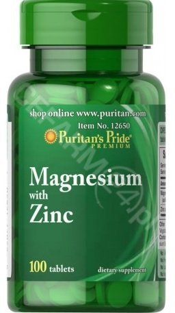 Puritan's Pride Magnez z cynkiem x 100 tabl