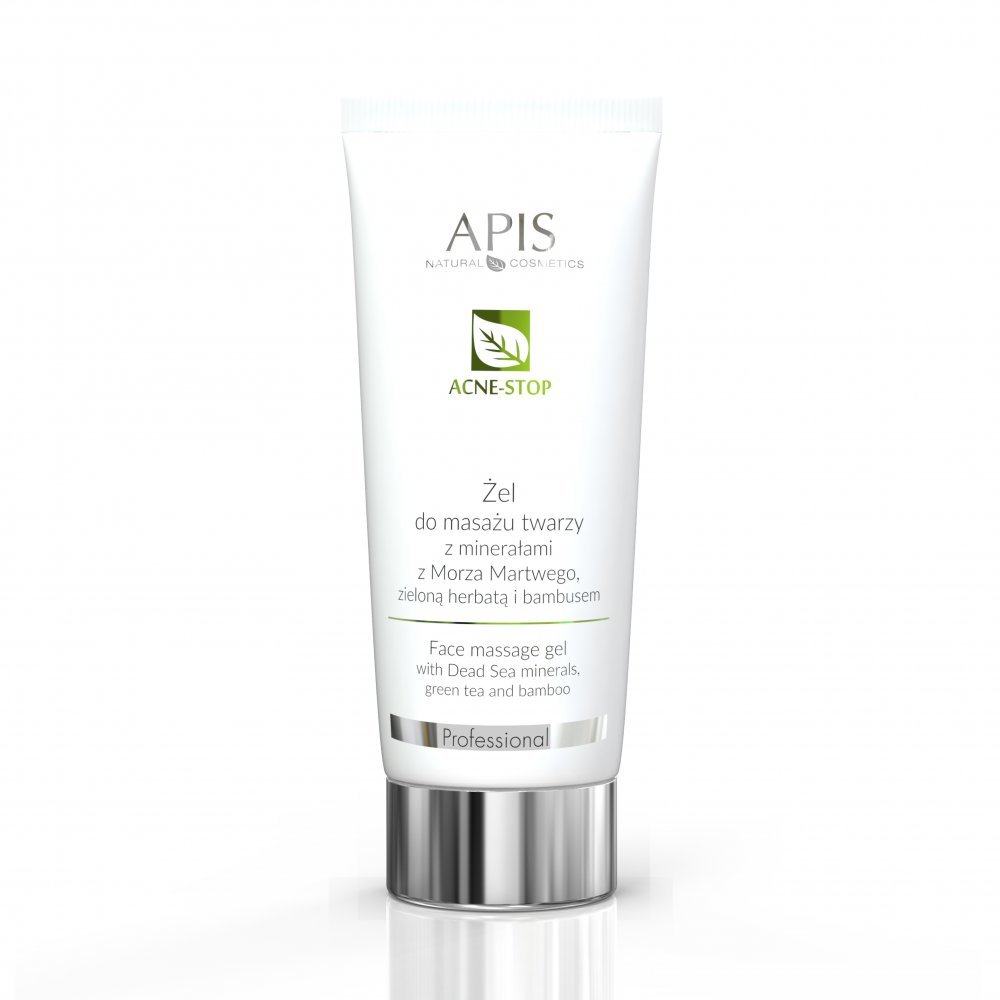 Apis Professional APIS Acne-Stop żel wygładzający do masażu twarzy dla cery trądzikowej, tłustej, mieszanej z minerałami z Morza Martwego 200 ml