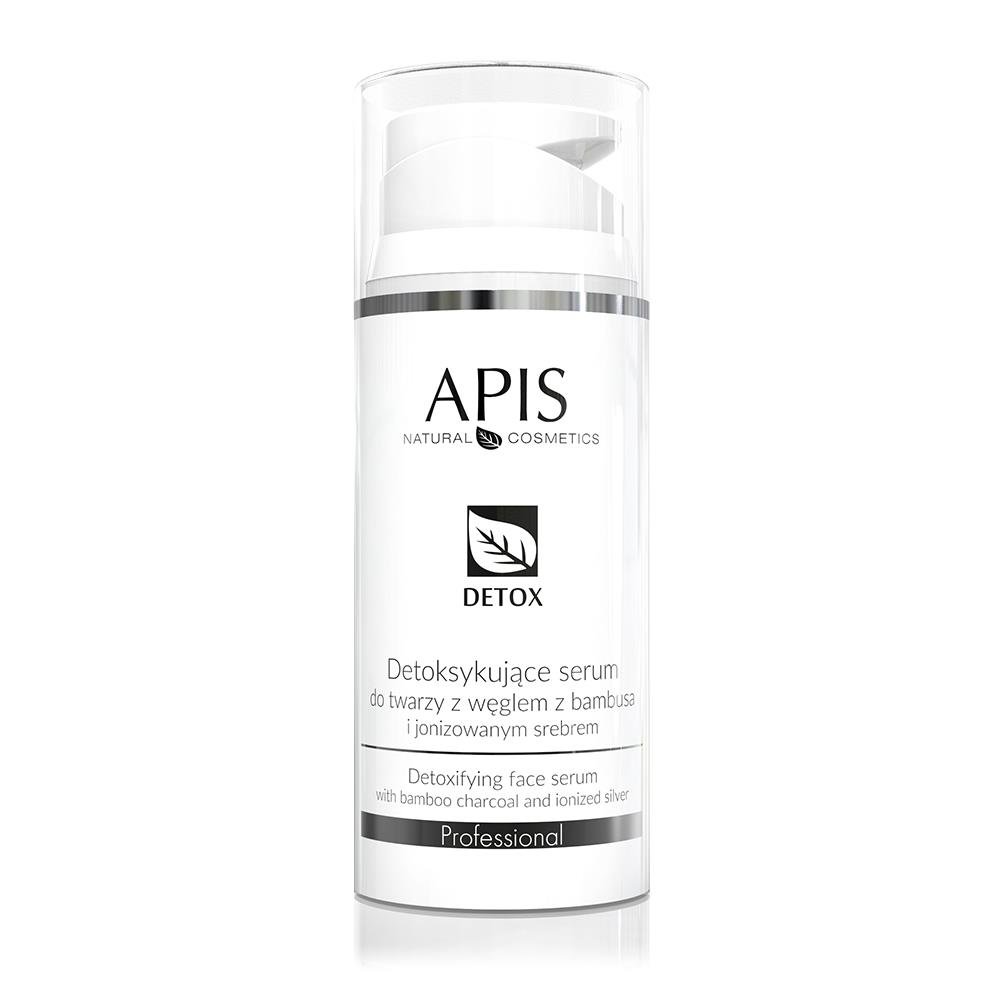 Apis Natural Cosmetics Detoksykujące serum do twarzy z węglem z bambusa i jonizowanym srebrem 100 ml