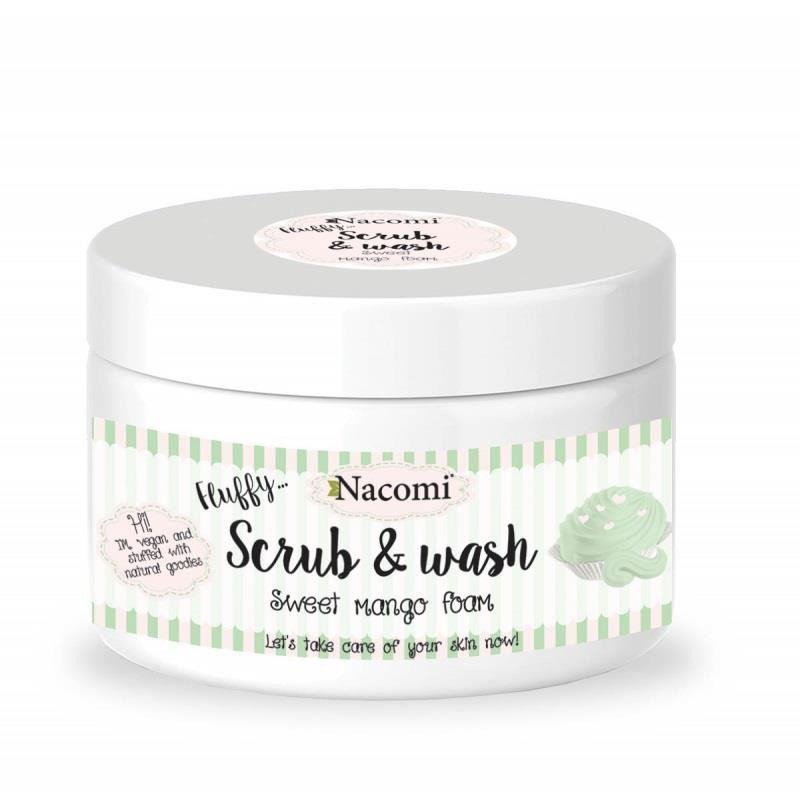 Nacomi Scrub & Wash pianka peelingująco-myjąca Słodka Pianka Mango 180ml