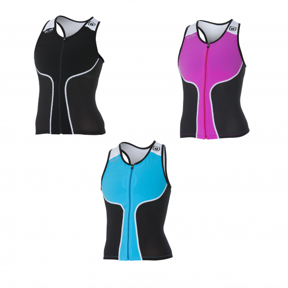 ZEROD Top triathlonowy damski iTOP Czarny