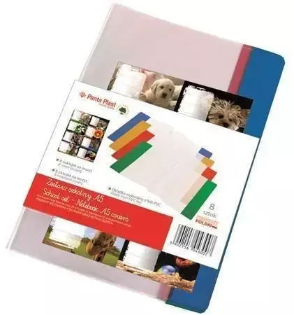 Okładka na zeszyt A5 PVC MIX + naklejki (8szt) - Panta Plast