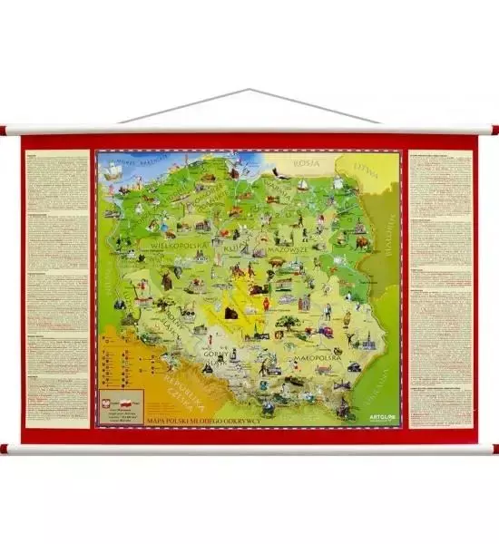 Polska młodego odkrywcy mapa ścienna dla dzieci 580x380 mm