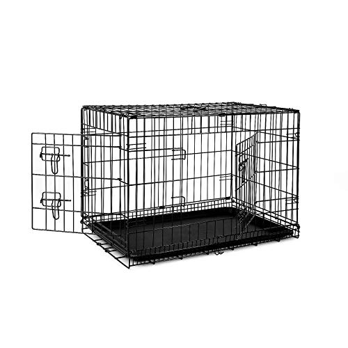 dibea skrzynka transportowa dla psów i małych zwierząt, stabilne pudełko z mocnego drutu, składana/składana, 2 drzwi, z podstawą (rozmiary do wyboru, S-XXXL) DC00492