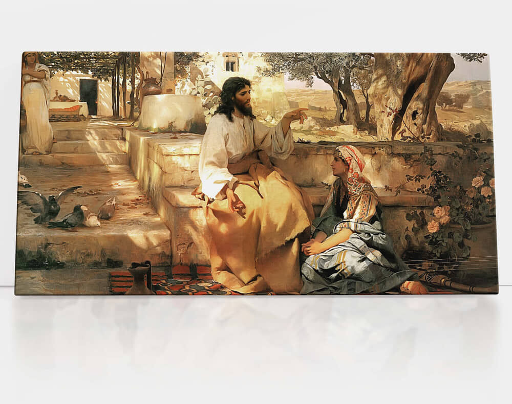Art christiana Jezus i Samarytanka, obraz religijny na płótnie ACHC105