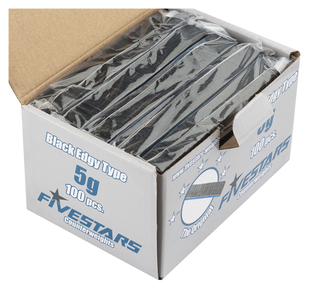 Ciężarki Klejone Czarne do Felg Aluminiowych FIVESTARS Edgy 12x5g 100 pasków