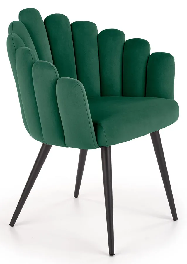 Zielone welwetowe krzesło glamour K1-T78