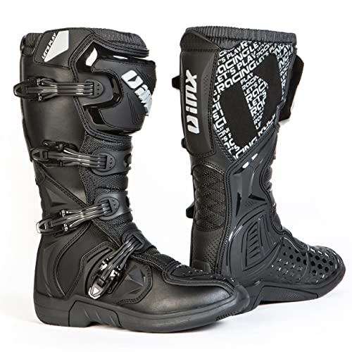 iMX Racing X-TWO Motocross Enduro Buty motocyklowe Czarne Certyfikat CE Czterostopniowe zapięcia Mikrofibra dla lepszej obsługi pokrowców z TPU i TPR