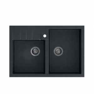 QUADRON Zlew BILL 120 black diamond + syfon INOX