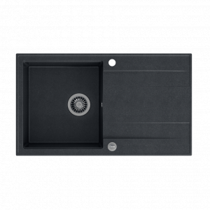 QUADRON Zlew EVAN 111 black diamond + syfon INOX