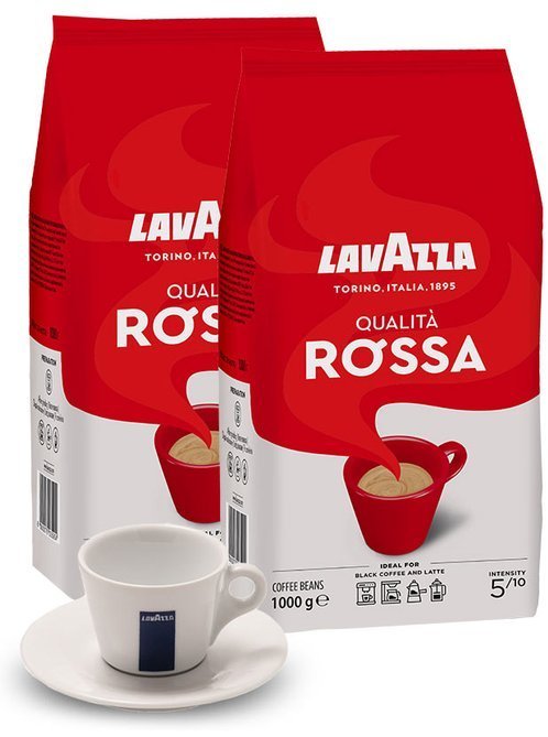 Lavazza ZESTAW Kawa Qualita Rossa 2x1kg + Filiżanka 481-uniw