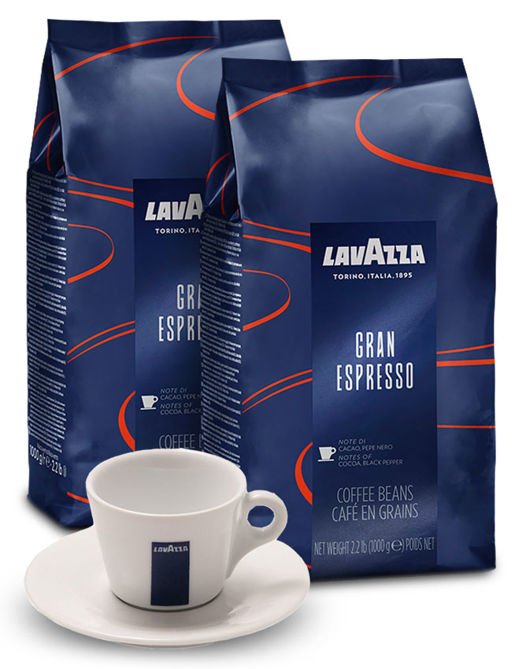 Lavazza ZESTAW Kawa Grand Espresso 2x1kg + Filiżanka 479-uniw