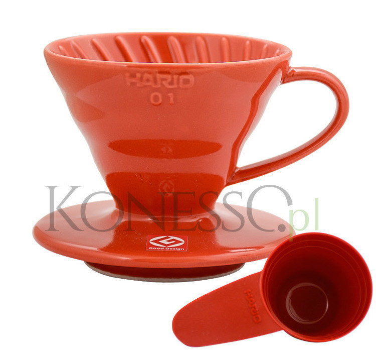 Hario Ceramiczny Drip V60-01 - CZERWONY