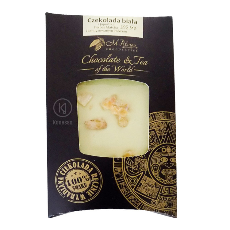 M.Pelczar Chocolatier Biała czekolada z herbatą matcha i kandyzowanym imbirem 2557-uniw