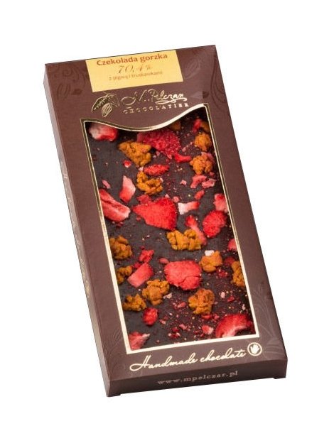 M.Pelczar Chocolatier Gorzka czekolada z pigwą i truskawką 2578-uniw