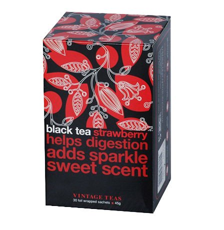 Vintage Teas Czarna herbata Black Tea Strawberry 30x1,5g 4536-uniw