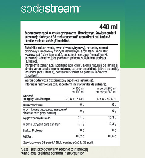 SODASTREAM Syrop SodaStream LEMON LIME 440 ml 6276-uniw