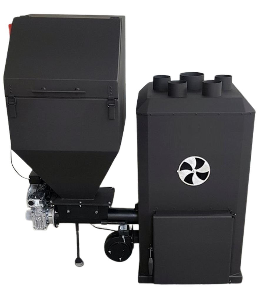 EkoProjekt 95465356 Piec nadmuchowy warsztatowy z podajnikiem 35kW, blacha kotłowa 6mm