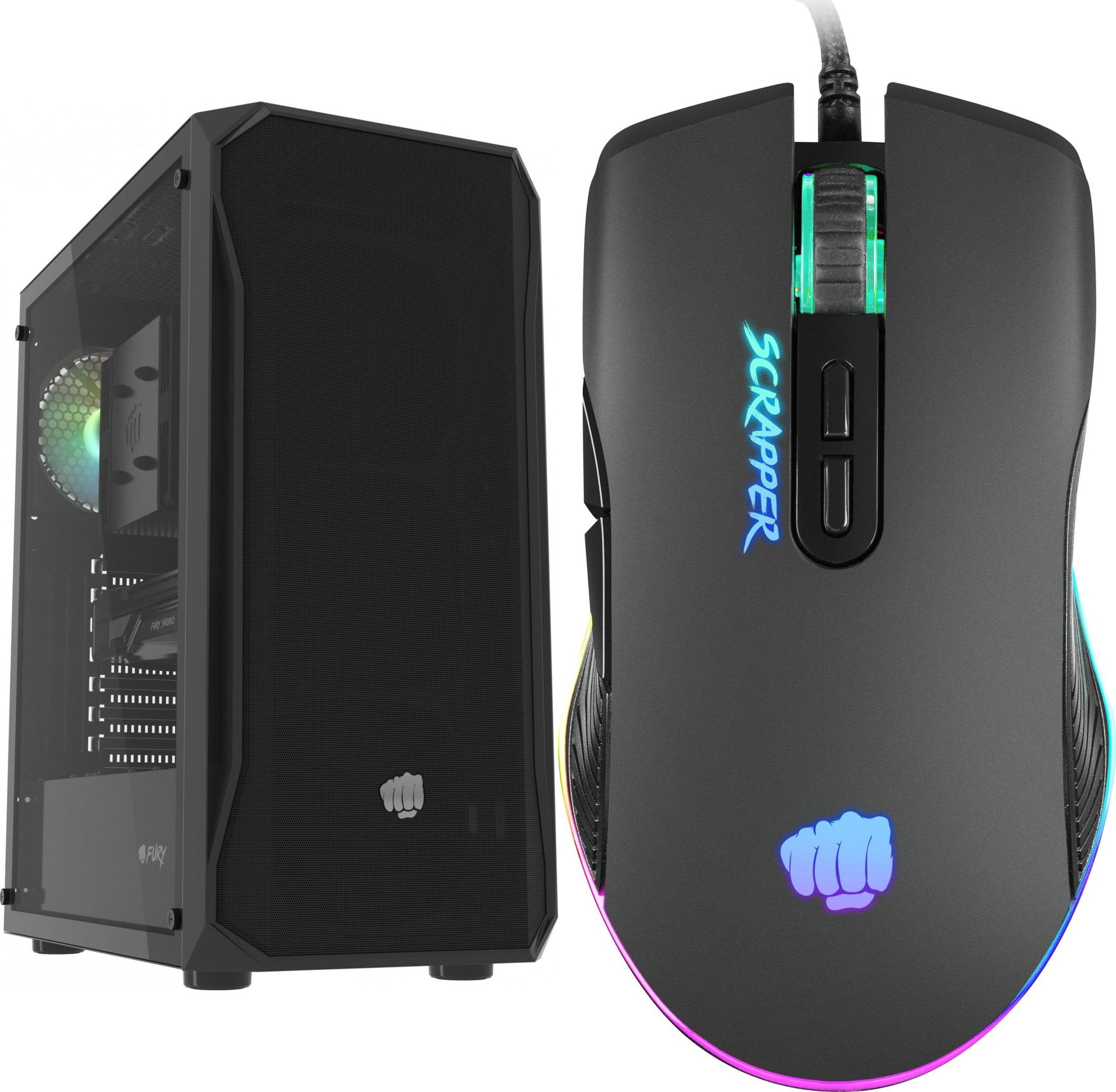 Obudowa Fury Shobo SH4 RGB (NFO-2153) + Mysz Fury Scrapper  (NFU-1699)