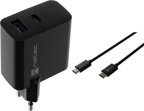 Ładowarka Natec Ładowarka Natec Ribera 1x USB-A 1x USB-C 3.25 A NUC-2145 + Kabel USB-C 2m