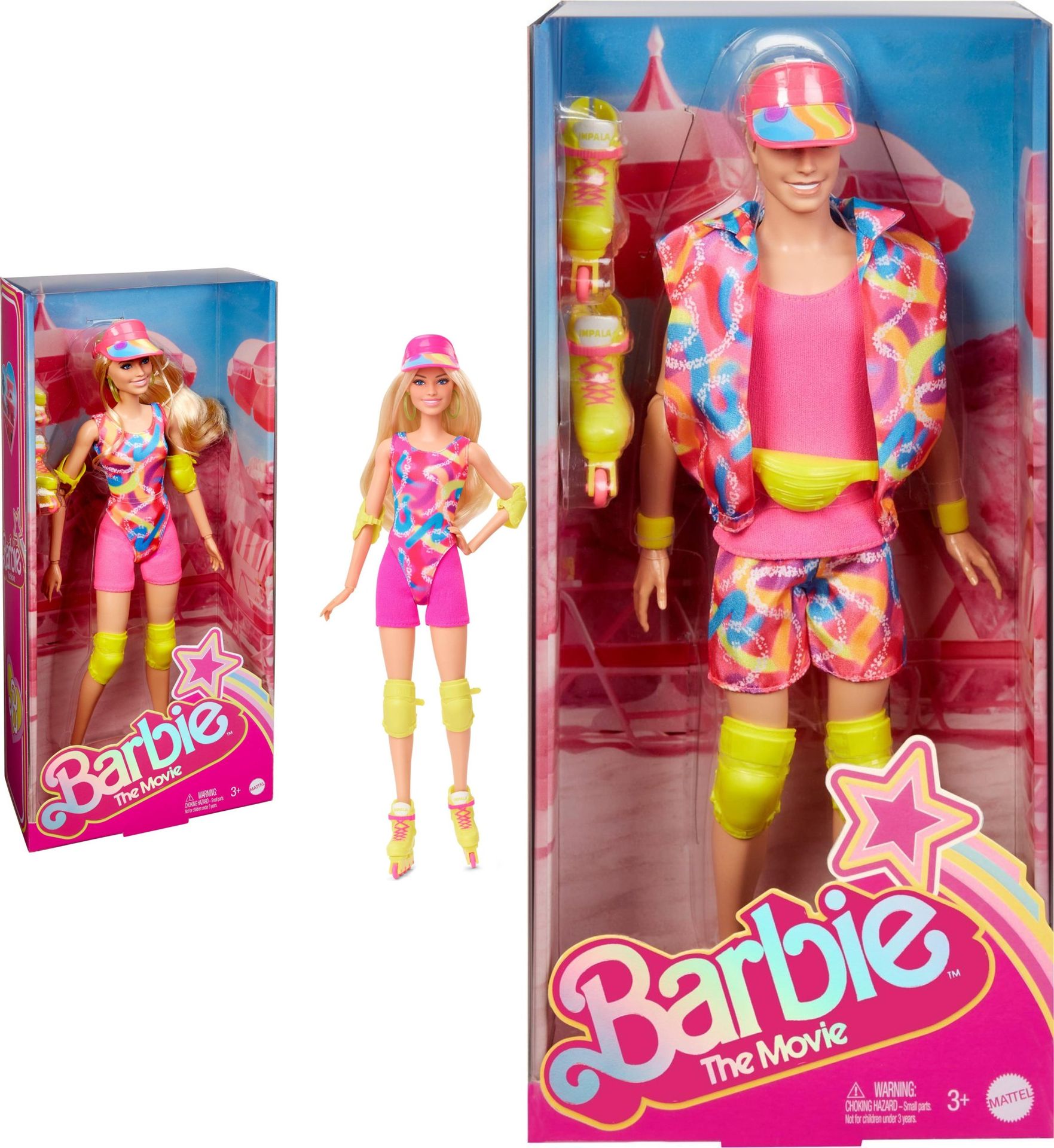 Lalka Barbie Barbie Signature Margot Robbie na rolkach HRB04 + Ryan Gosling jako Ken na rolkach HRF28