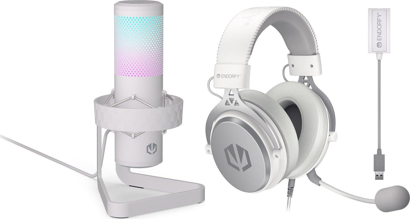 Mikrofon Endorfy Mikrofon Endorfy AXIS Streaming OWH EY1B007 + Słuchawki Viro Plus Białe