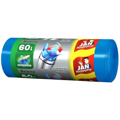 Jan Niezbędny Worki HD Easy-pack niebieski 60l 20szt ZZAJAN037