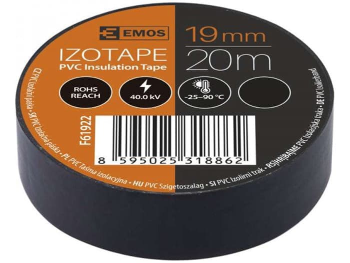Emos Taśma izolacyjna PVC 19mm/20m czarna F61922
