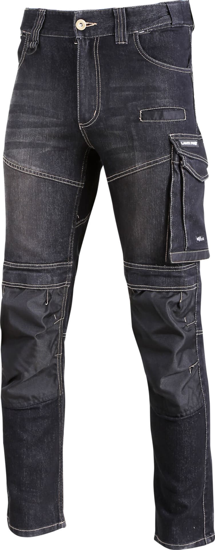 Spodnie jeansowe czarne stretch ze wzmocn., 
