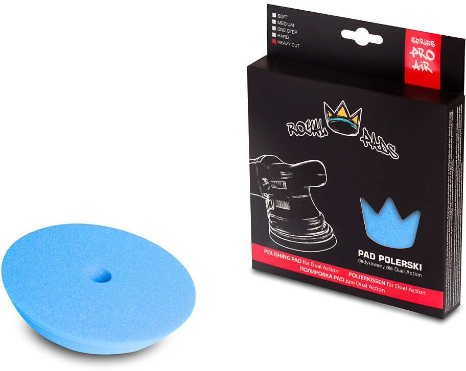 Royal Pads Air Heavy Cut Pad  bardzo twardy pad polerski do maszyn Dual Action, niebieski 150/180mm