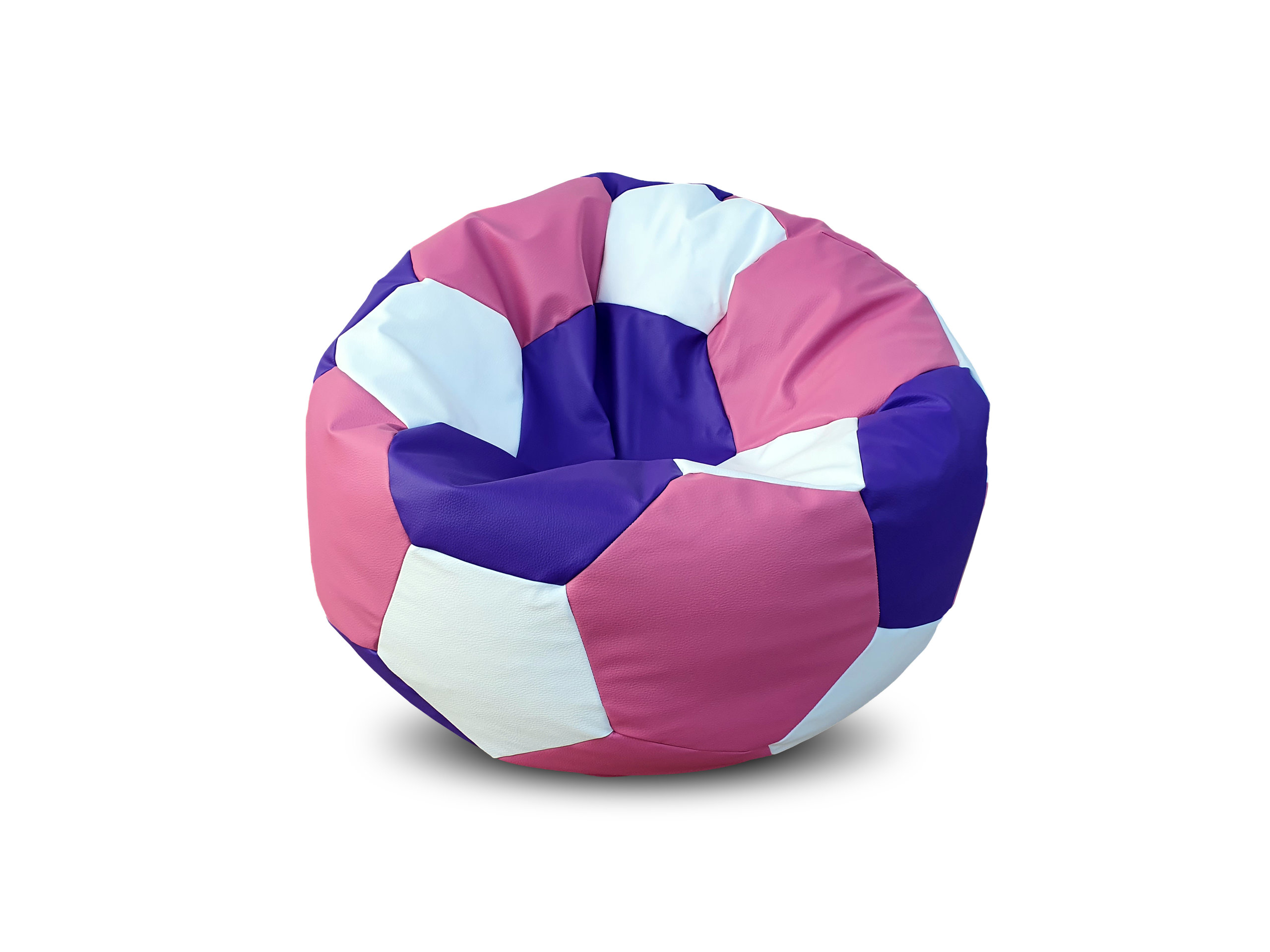 Pufa piłka XL worek biało-różowo-fioletowa