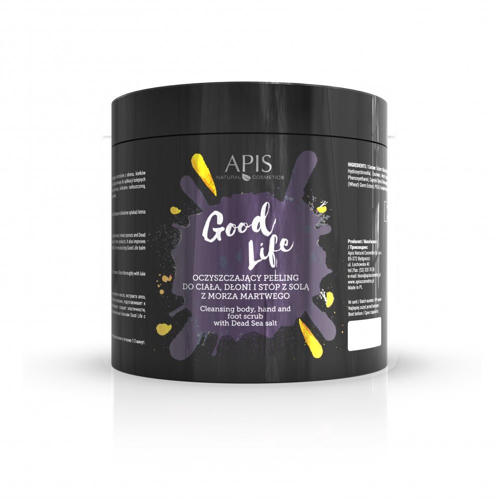 Apis Professional Oczyszczający peeling do ciała, dłoni i stóp z solą z Morza Martwego Good Life 700 g 590180004767