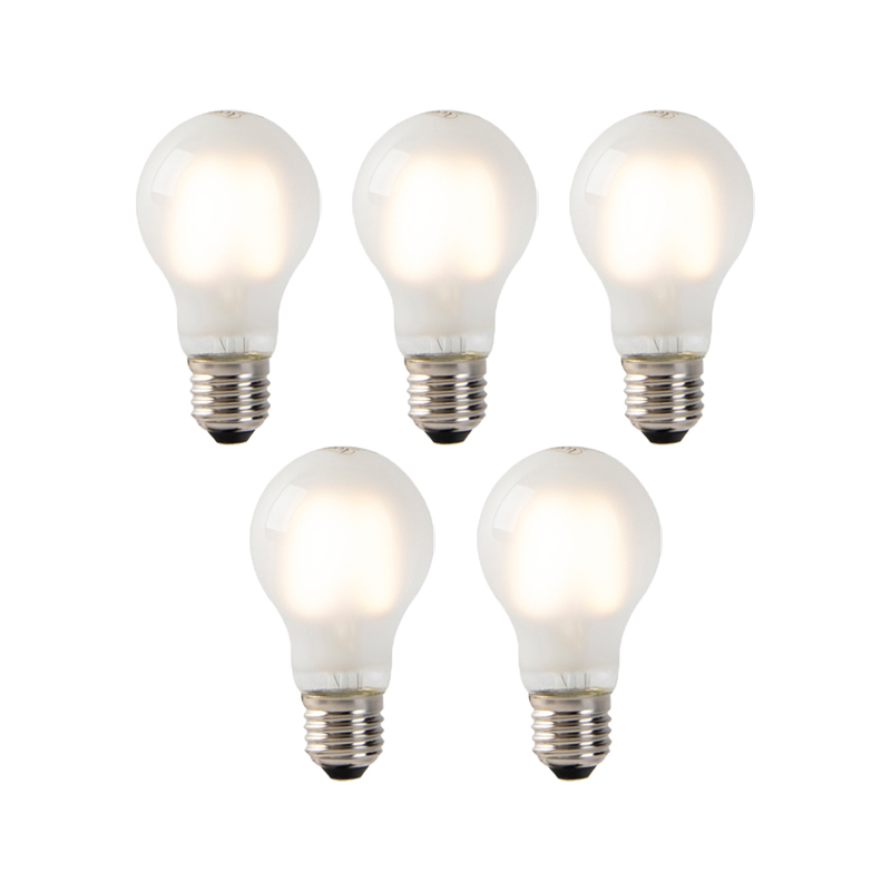 LUEDD Zestaw 5 żarówek LED E27 z matowego szkła A60 2W 180 lm 2700 K.