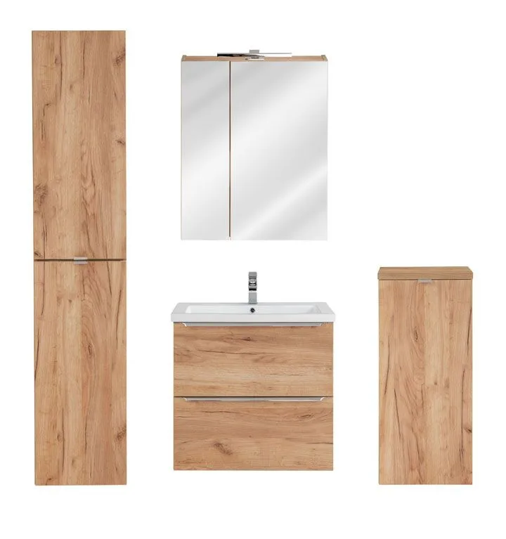 Zestaw podwieszanych szafek łazienkowych z umywalką 60 cm F3-T91