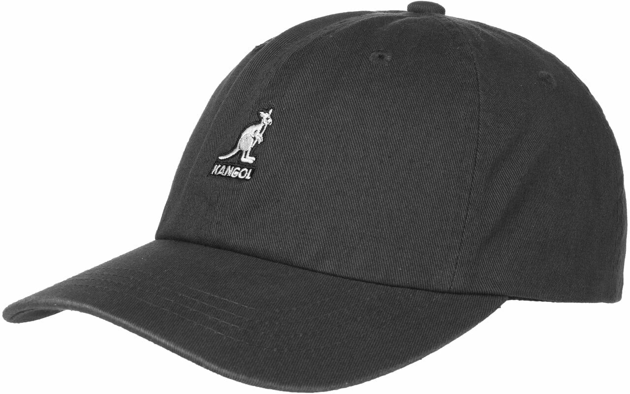 Czapka Bejsbolówka Washed Dad Hat by Kangol, czarny, One Size