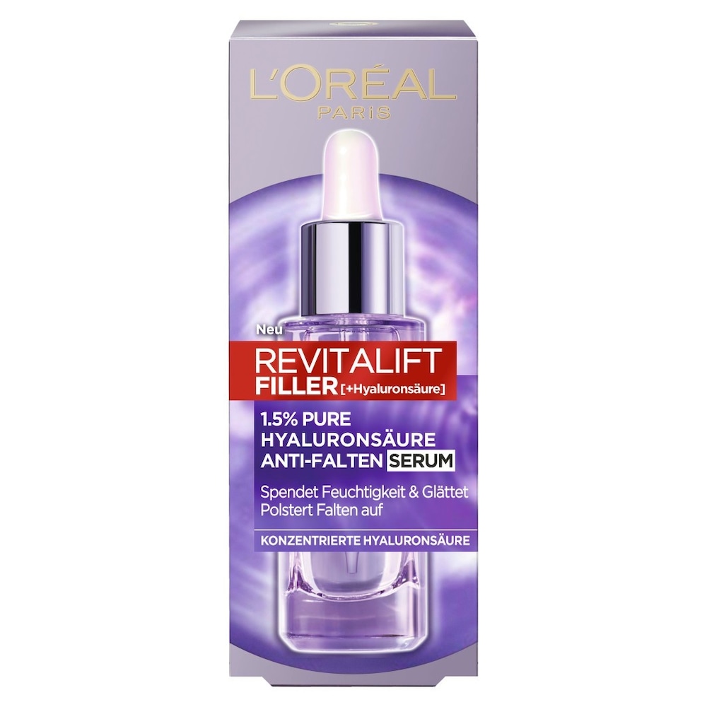 L'Oréal Paris Serum, Revitalift Filler, pielęgnacja twarzy, przeciwzmarszczkowa, 1,5% czystego kwasu hialuronowego i witaminy C, 30 ml