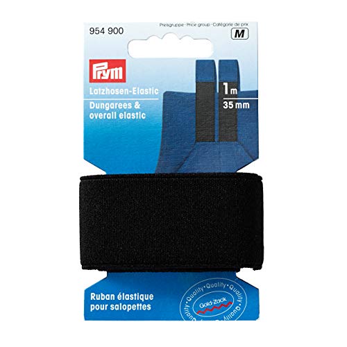 Prym 954900 spodnie ogrodniczki Elastic 35 mm czarne, 76% PES 24% ED